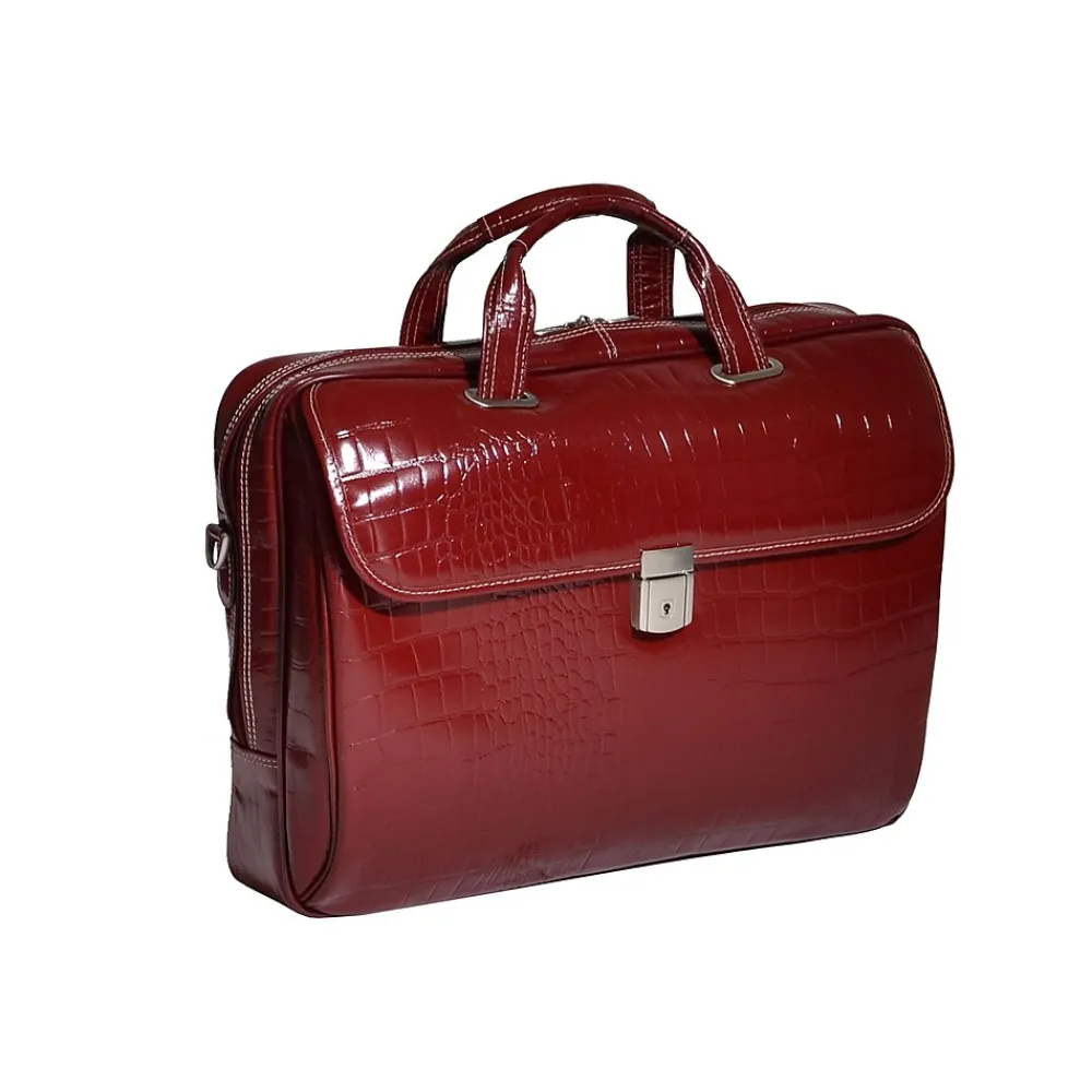 Siamod MONTEROSSO, SERVANO, Embossed Crocco Leather, Tablet Briefcase, Red (35536)