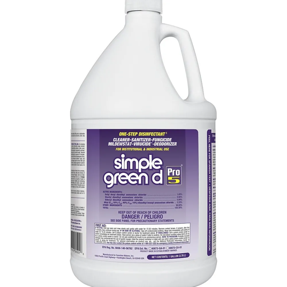 Simple Green Pro 5 Disinfectant All-Purpose Cleaner, Unscented, 1 gal. (SMP30501)