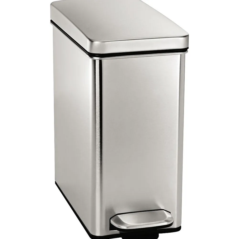 simplehuman Profile Step Trash Can, Stainless Steel, 2.6 Gallon (CW1898)