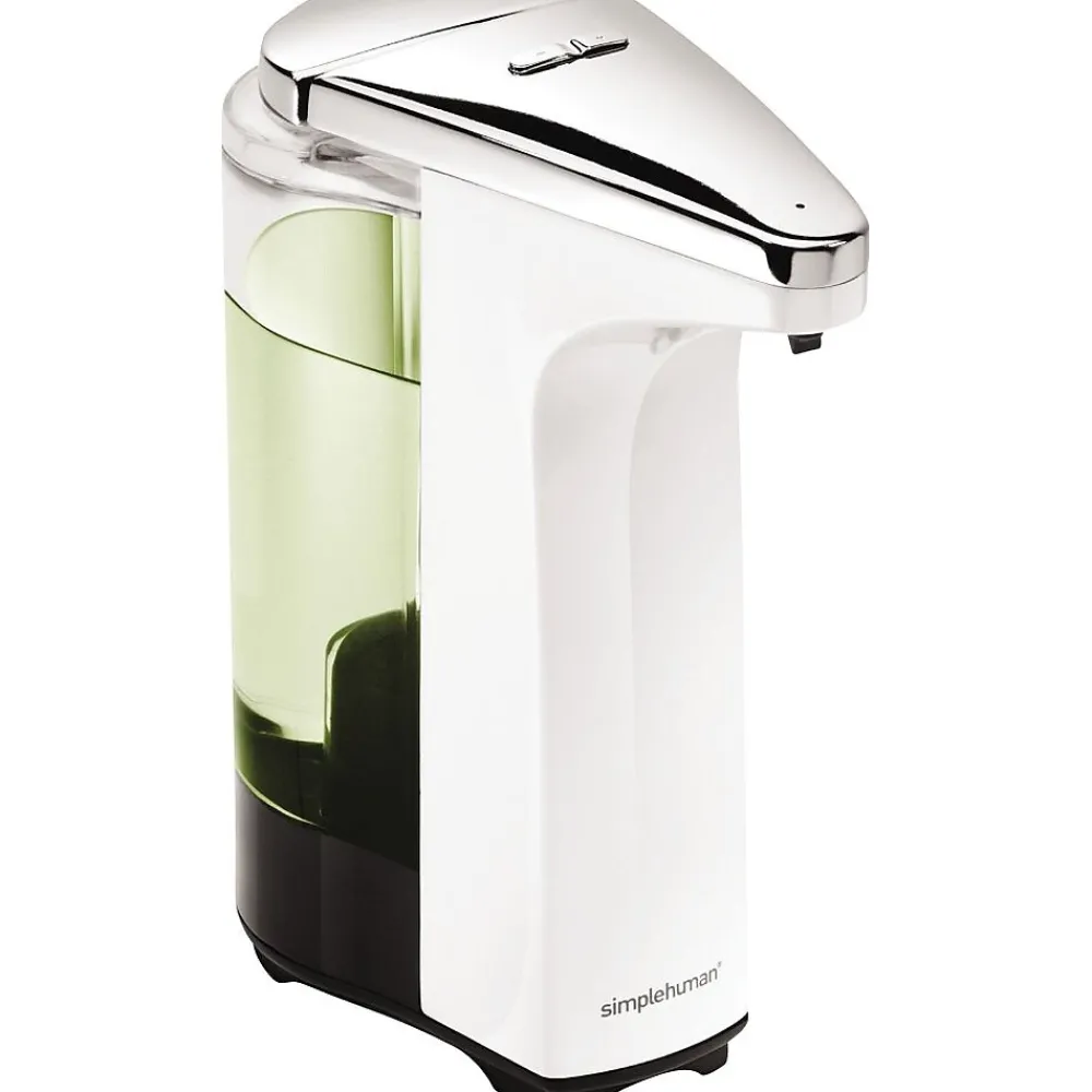 simplehuman Universal Automatic Hand Soap Dispenser, Stainless Steel/White (ST1018)