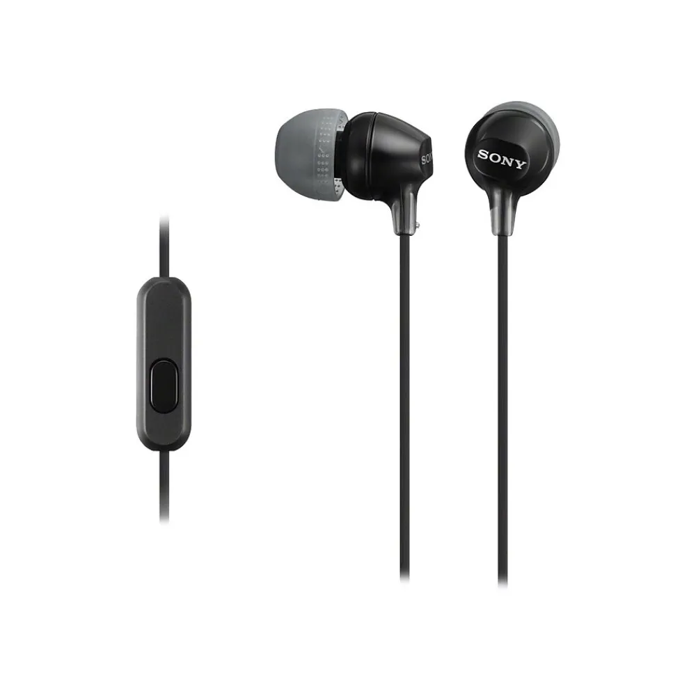 Sony EX Series Stereo Headphones, Black (MDR-EX15AP/B)