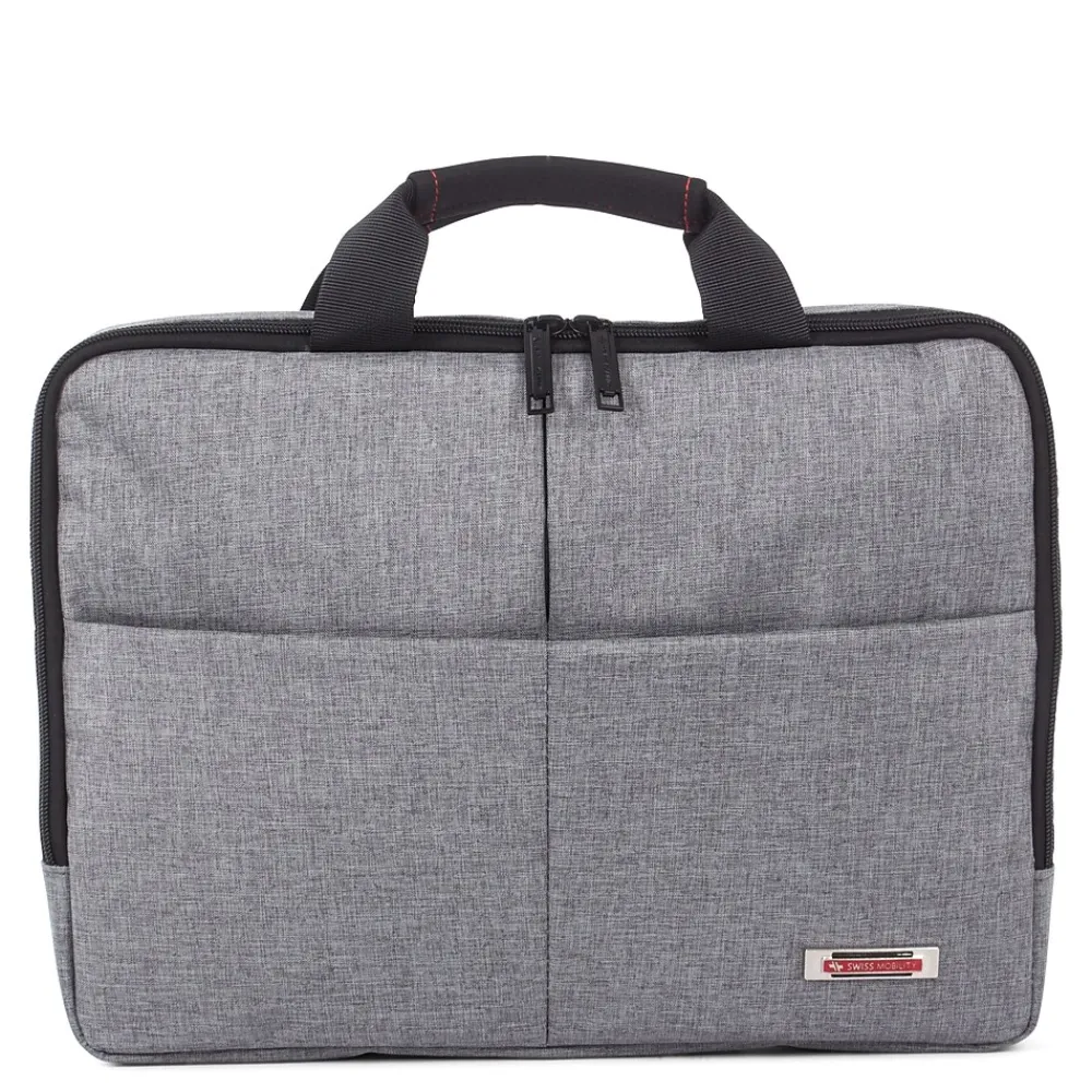 Swiss Mobility Sterling Polyester Slim Briefcase, Grey (EXB1071SMGRY)