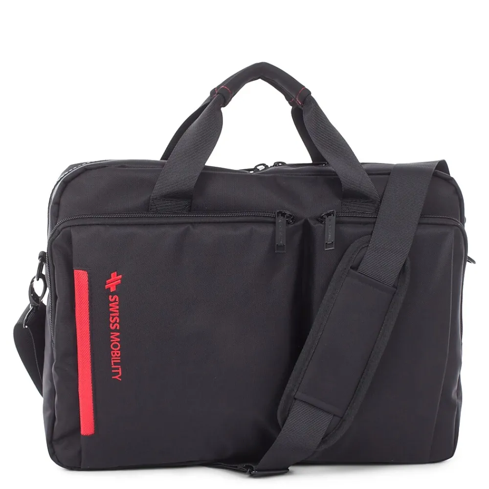 Swiss Mobility Stride Polyester Executive Briefcase, Black (EXB1020SMBK)