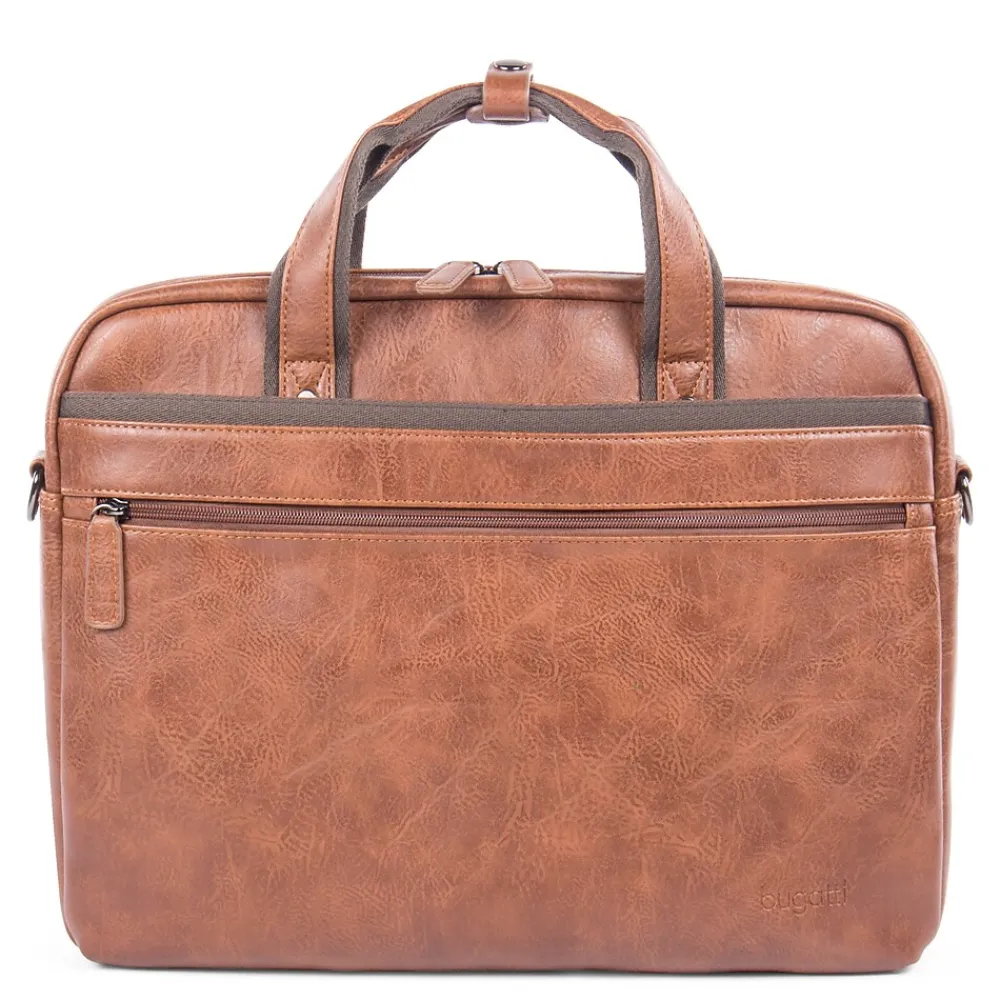 Swiss Mobility Vegan Leather Valentino Executive Briefcase, Cognac (EXB532-COGNAC)