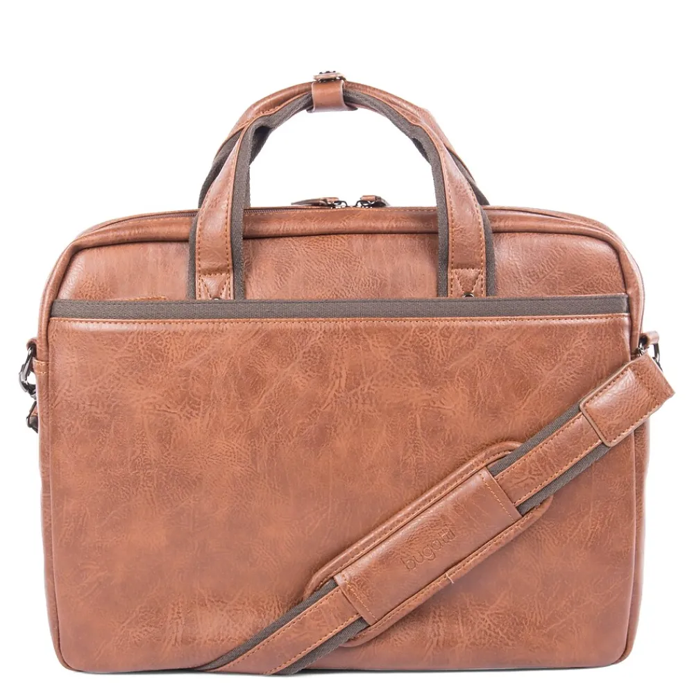 Swiss Mobility Vegan Leather Valentino Executive Briefcase, Cognac (EXB532-COGNAC)