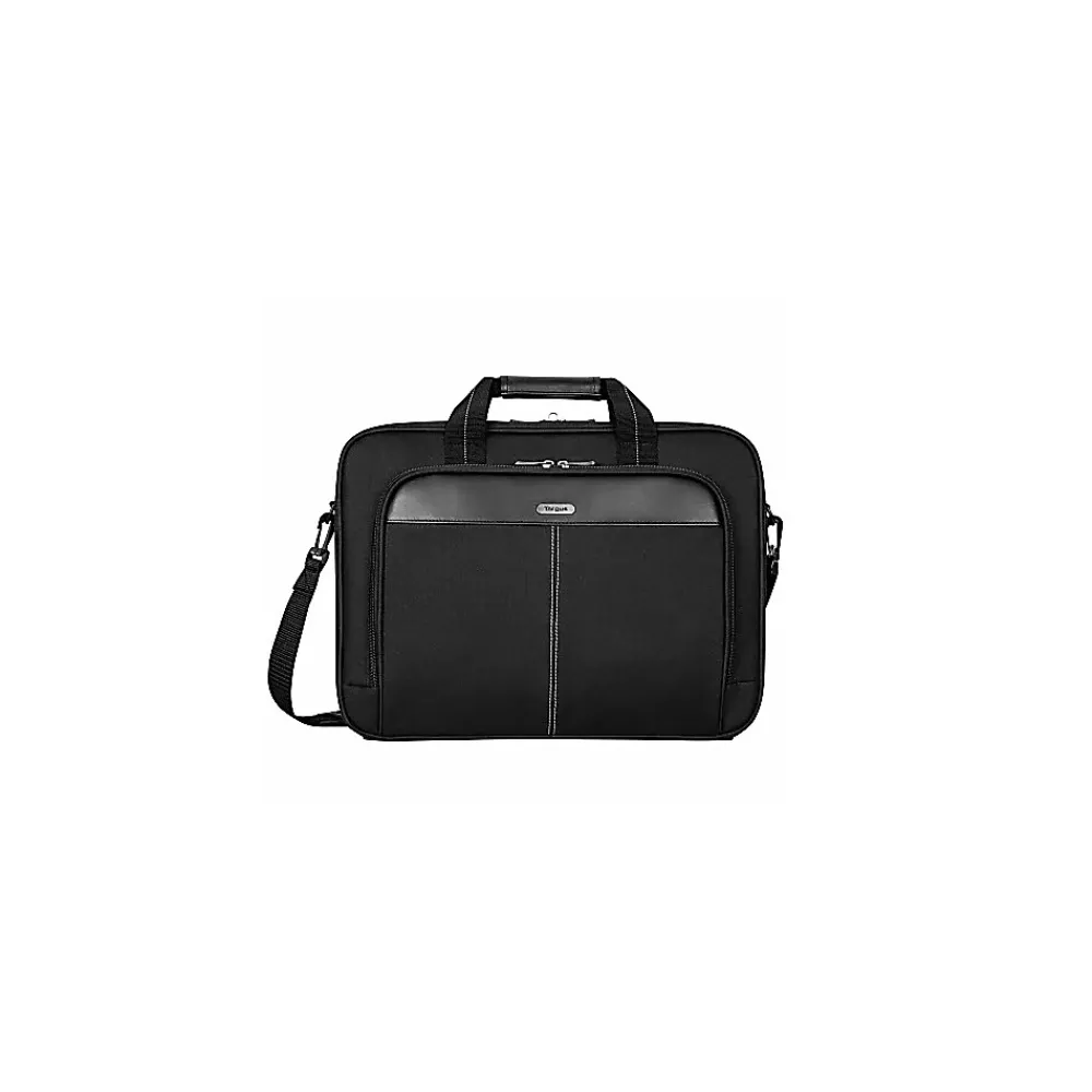 Targus Classic Slim Laptop Briefcase, Black Polyester (TCT027US)