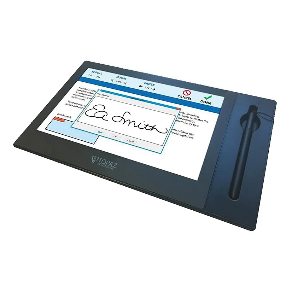 Topaz Systems Topaz GemView TD-LBK101VA-USB-R 10.1" LCD Tablet Signature Terminal Display, Black