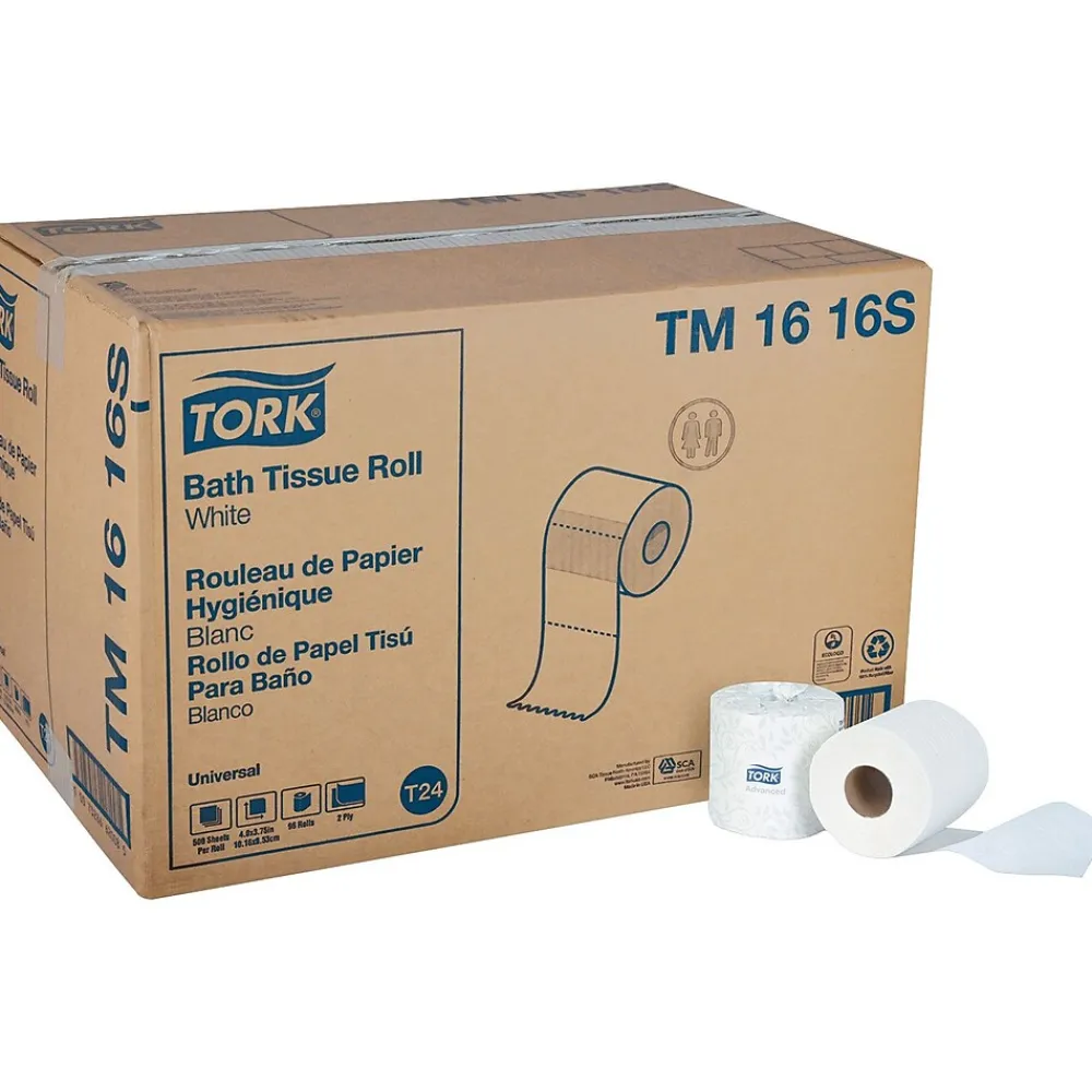 Tork ® Universal Bath Tissue, 2-Ply, 500 Sheets/Roll, 96 Rolls/Carton