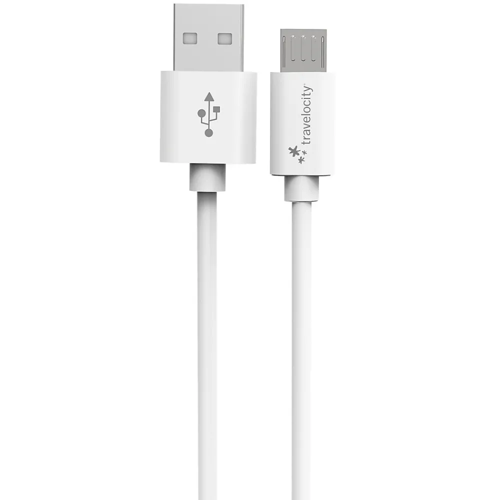 Travelocity Braided USB Micro Cable, 4 ft., White (TVPD-BC4M)