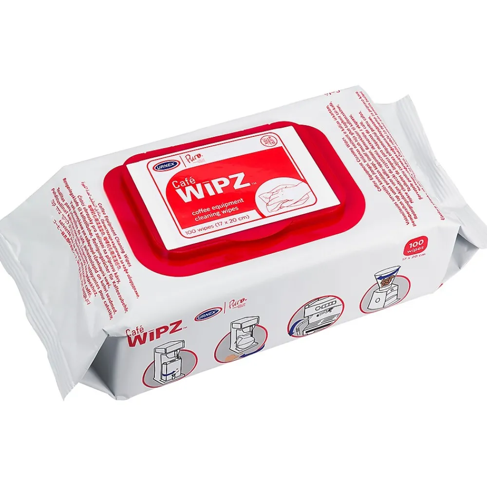 Urnex Cafe Wipz Coffee Equipment Cleaning Wipes, 100 Wipes/Bag (19-WIPZ12-100)