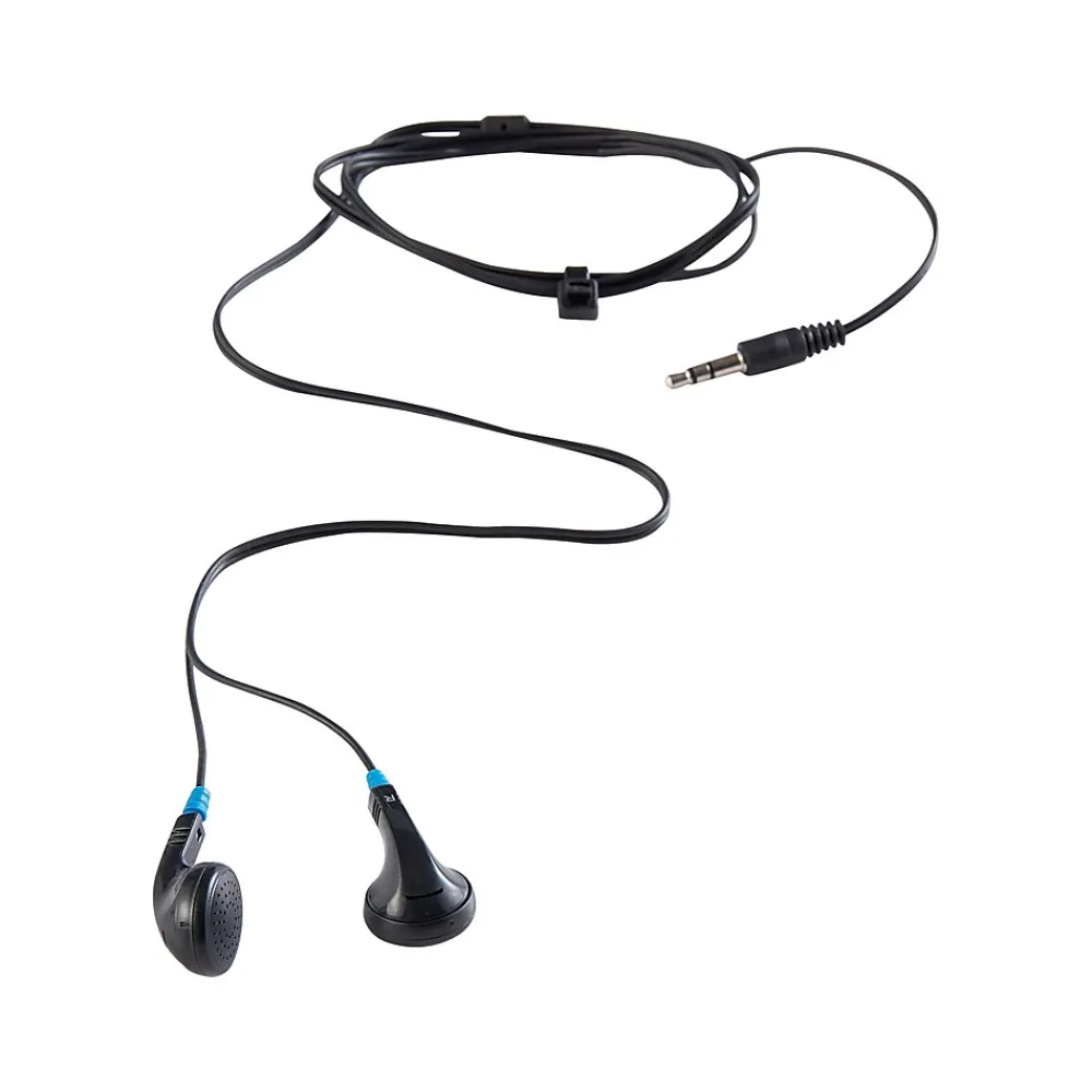 Verbatim Wired Ambient Sound Headphones, Black, 50/Carton (99711CT)