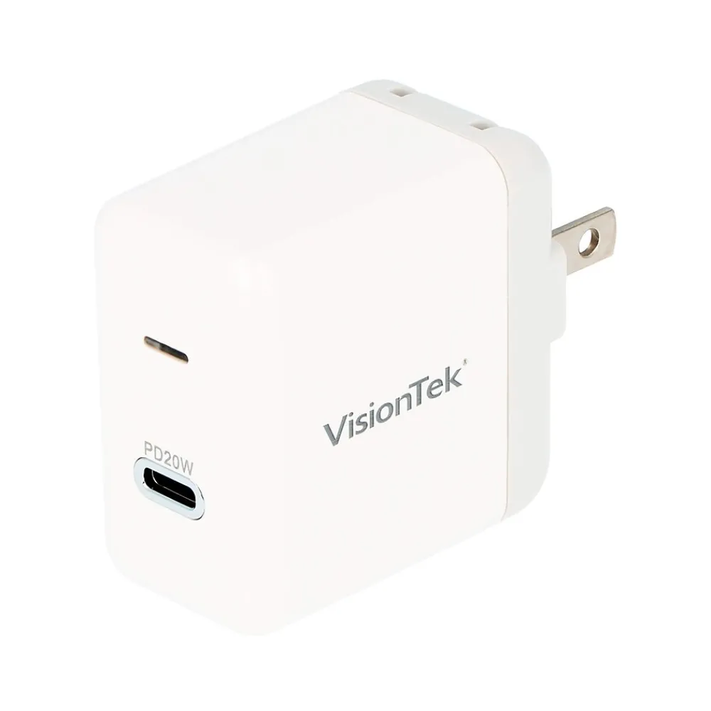 VisionTek USB-C 20W Power Adapter, White (901418)