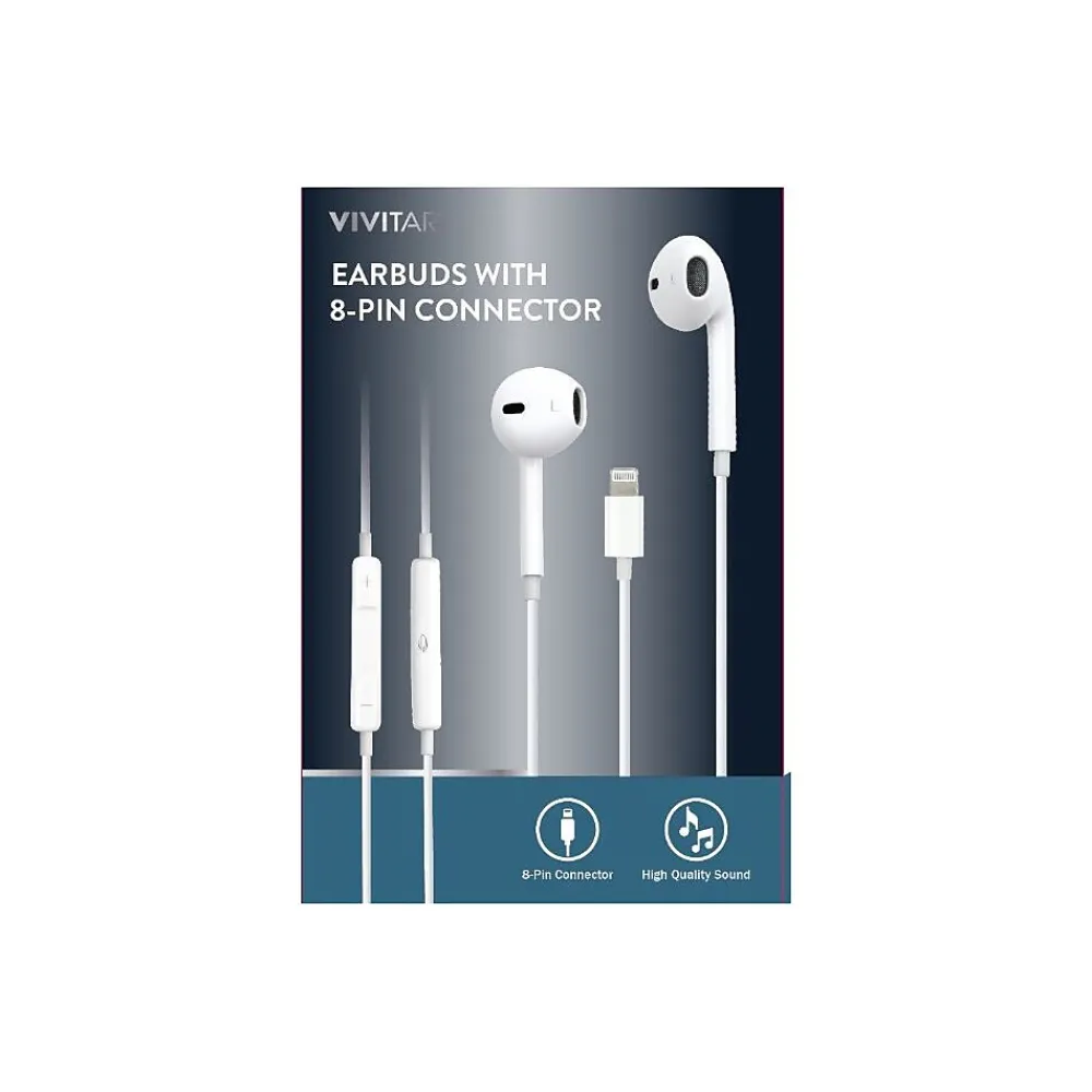 Vivitar Earbud Headphones, White (VLOG3003WHT3512)