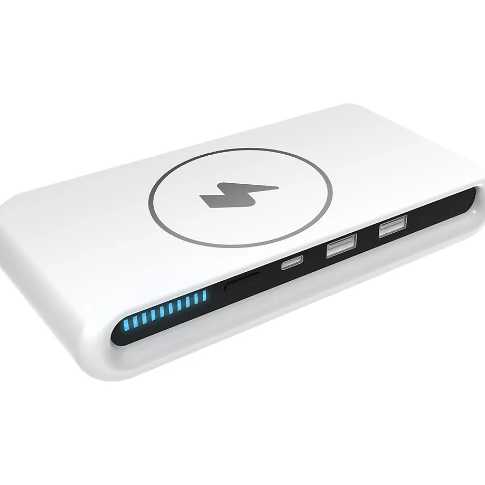 Vivitar Wireless Multi-Charger, USB-A/USB-C, White (PWR6006-WHT-T35-12)