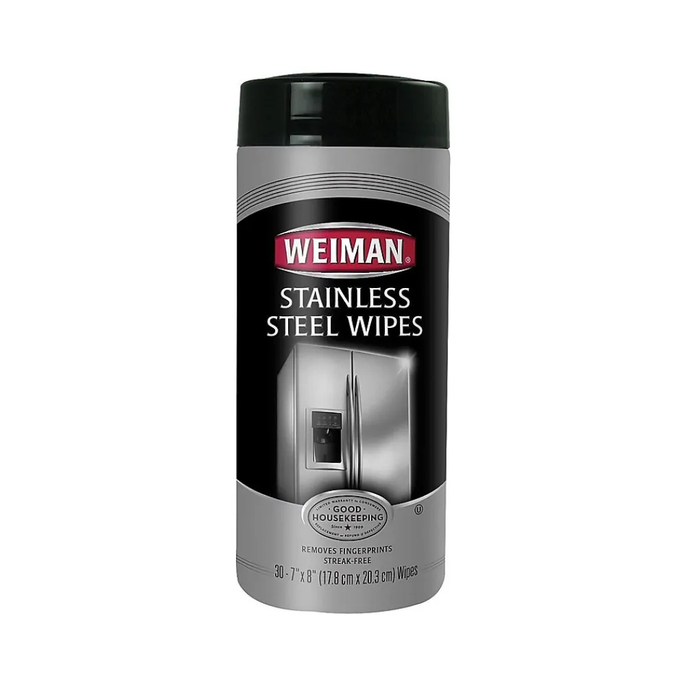 Weiman Stainless Steel Cleaner Wipes, Fresh, 30/Pack (92A)