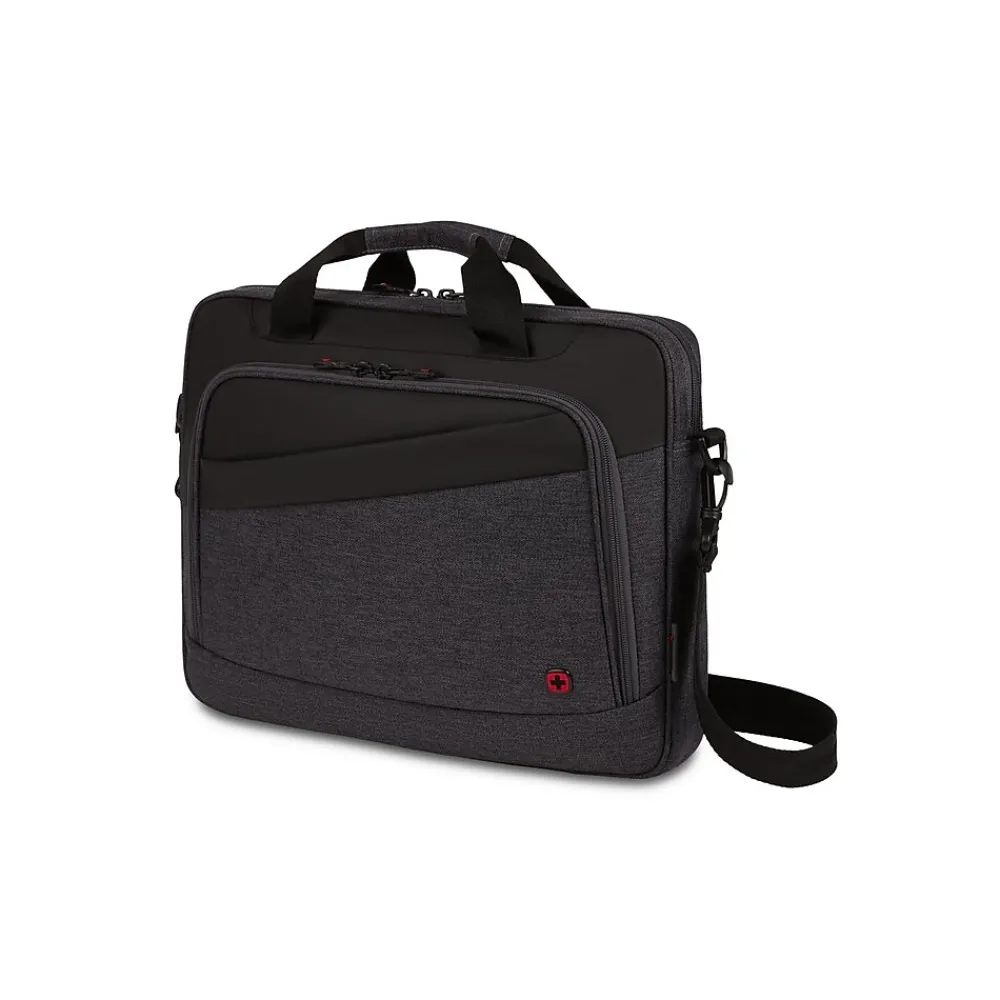 Wenger State Laptop Slim Briefcase, Black/Gray Heather Polyester (WG3860204581)