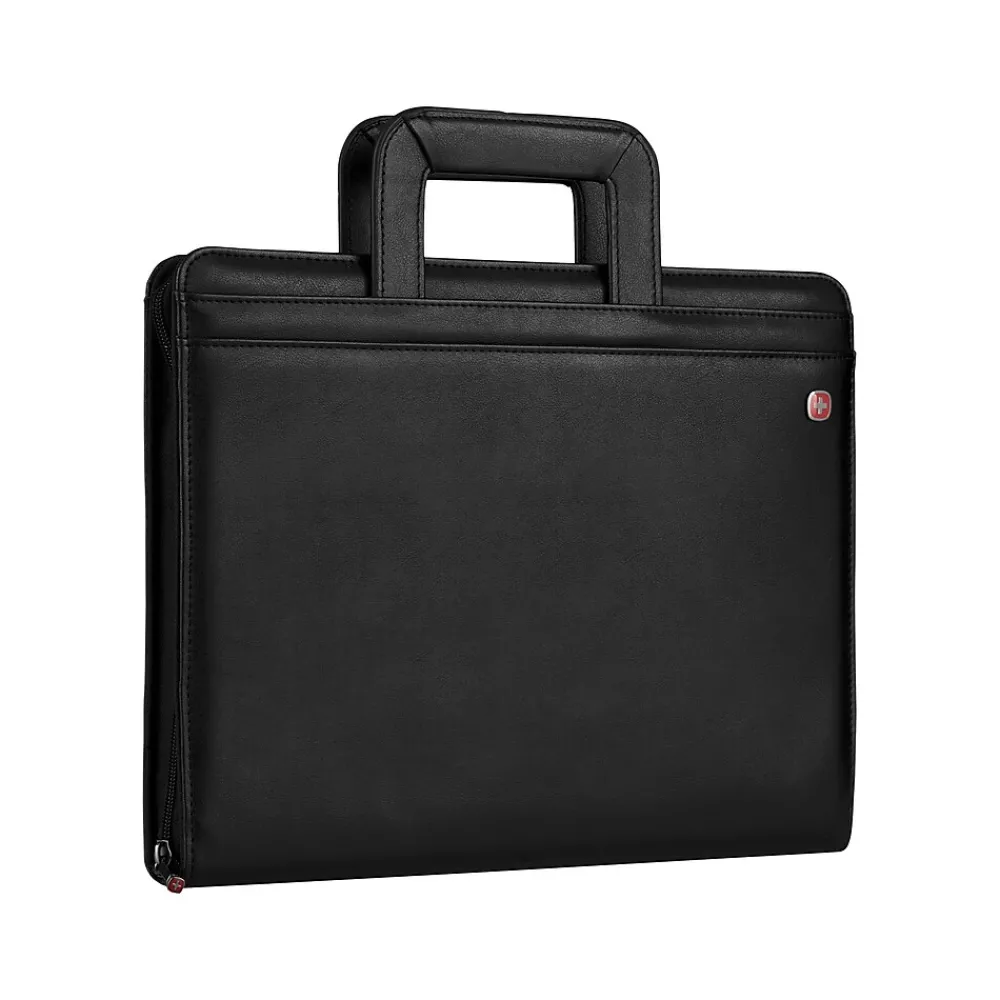 Wenger Venture Vinyl Padfolio with Zipper Closure, Black (601389)