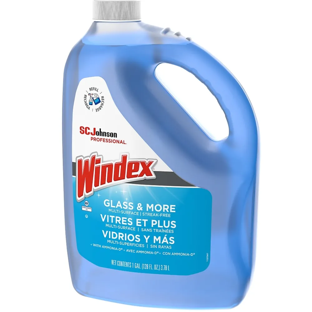 Windex Glass Cleaner with Ammonia-D, Floral, 128 oz., 4/Carton (696503)